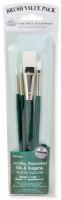 Royal & Langnickel RSET-9142 Green 4-Piece Brush Set 3; This is an easy color coded price point program featuring a wide variety of brush shapes and sizes; Each set includes a free brush pouch; Set includes white taklon brushes round 4, liner 1, shader 8, glaze wash 3/4"; UPC 090672225818 (ROYAL&LANGNICKELALVIN ROYAL&LANGNICKEL-ALVIN ROYAL&LANGNICKELRSET-9142 ROYAL&LANGNICKELRSET9142 ALVINRSET-9142 ALVIN-RSET-9142 ALVINBRUSHSET) 