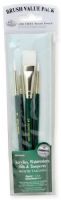 Royal & Langnickel RSET-9145 Green 4-Piece Brush Set 6; This is an easy color coded price point program featuring a wide variety of brush shapes and sizes; Each set includes a free brush pouch; Set includes white taklon brushes glaze wash 3/4", and round 1, 3, and 5; UPC 090672225849 (ROYAL&LANGNICKELALVIN ROYAL&LANGNICKEL-ALVIN ROYAL&LANGNICKELRSET-9145 ROYAL&LANGNICKELRSET-9145 ALVINRSET-9145 ALVIN-RSET-9145 ALVINBRUSHSET)  