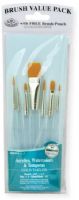 Royal & Langnickel RSET-9170 Teal Blue 7-Piece Brush Set 8; This is an easy color coded price point program featuring a wide variety of brush shapes and sizes; Each set includes a free brush pouch; Set includes gold taklon round 20/0, 1, 3, 5, flat 4 and 8, and wash 3/4"; UPC 090672226167 (ROYAL&LANGNICKEL ROYAL&LANGNICKELRSET-9170 ALVINRSET-9170 ALVIN-RSET-9170 ALVIN-BRUSH ROYAL&LANGNICKEL-BRUSH)  