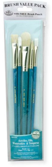 Royal & Langnickel RSET-9189 Teal Blue 6-Piece Brush Set 18; This is an easy color-coded price point program featuring a wide variety of brush shapes and sizes; Each set includes a free brush pouch; Set includes camel brushes round 2, birstle round 6, flat 8, filber 12, white taklon filbert 4, and flat 4; UPC 90672226044 (ROYAL&LANGNICKEL ROYAL&LANGNICKELRSET-9187 ALVIN-RSET-9187 ALVINRSET-9187 ALVIN-BRUSH ROYAL&LANGNICKEL-BRUSH)