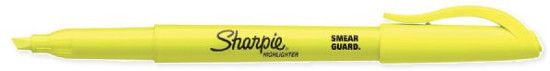 Sharpie SN27084 Fluorescent Yellow Pocket Highlighter; Smear guard technology resists smearing on many pen and marker inks after letting ink dry; Quick-drying, odorless, and non-toxic ink; Fluorescent yellow ink; UPC: 071641270848 (ALVINSN27084 ALVIN-SN27084-1 ALVINSHARPIE ALVIN-SHARPIE ALVINPEN ALVIN-PEN)