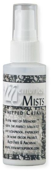 Memories SSMMWC Mist Spray Ink Whipped Cream; A fine mist of these inks add a gorgeous layer of color or iridescence to any fashion, art, or papercraft project; Acid free and archival; 2 ounces spritzers; UPC 294777112404 (MEMORIESALVIN MEMORIES-ALVIN MEMORIESSSMMWC ALVINSSMMWC ALVINASPRAYINK ALVIN-SPRAYINK) 