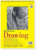 Strathmore ST340-11 11" x 14" Wire Bound Drawing Pad, White/Ivory; 50 Sheets; A medium weight student grade drawing paper for final artwork; It has a good erasability and it has a very good rating for pencil, colored pencil, charcoal, and sketching stick; It is also rated good for marker, mixed media, soft and oil pastel; Medium surface, 70 lb; Acid-free; Wire bound, micro-perforated, 50 sheets; Size 11" x 14"; UPC 12017340116 (STRATHMOREST340-11 STRATHMORE-ST340-11 ALVIN-ST340-11 ALVIN-ST340-11 