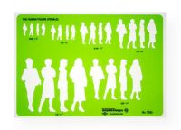 Alvin TD33 Female Human Figure Template; Contains six sizes of standing female figures in silhouette; Four positions; Scales from 3/32" to .5" = 1'; Size: 5.75" x 8.125" x .030"; Shipping Weight 0.06 lb; Shipping Dimensions 0.13 x 6.00 x 10.00 in; UPC 088354808985 (ALVINTD33 ALVIN-TD33 ALVIN/TD33 TEMPLATE CRAFTS ARWORK) 