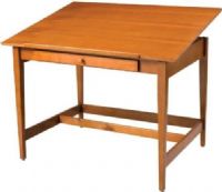 Alvin VAN48 Vanguard Drawing Room Table 36" x 48"; Classic 4-post wood tables are perfect for art, drafting, and creative tasks in the office, in the studio, or at home; 33 1/2" Height, 36" x 48" Top, Tabletop adjusts from horizontal 0° to 25°, Inside dimensions of drawer 27" x 17" x 1 1/2", Includes 2 movable dividers, 32" long pencil ledge, UPC 088354807018 (VAN-48 VAN 48) 