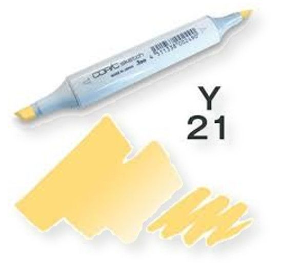 Copic Y21-C Buttercup Yellow Marker; Copic markers are fast drying, double ended markers; They are refillable, permanent, non toxic, and the alcohol based ink dries fast and acid free; Their outstanding performance and versatility have made Copic markers the choice of professional designers and papercrafters worldwide; EAN: 4511338001813 (COPICY21-C COPIC-Y21-C ALVINY21-C ALVIN-Y21-C COPICMARKER ALVINMARKER)