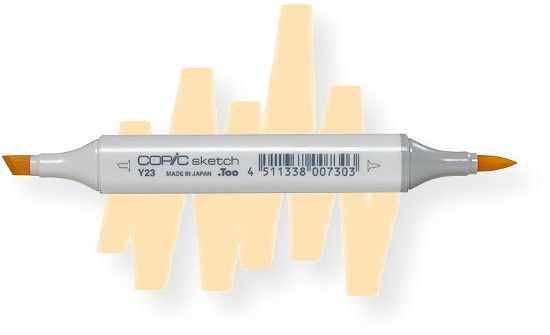 Copic Y23-C Yellowish Beige Marker; Copic markers are fast drying, double ended markers; They are refillable, permanent, non toxic, and the alcohol based ink dries fast and acid free; Their outstanding performance and versatility have made Copic markers the choice of professional designers and papercrafters worldwide; EAN: 4511338001820 (COPICY23-C COPIC-Y23-C ALVINY23-C ALVIN-Y23-C COPICMARKER ALVINMARKER)