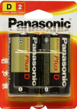 Panasonic AM-1PA/2B D-Size Alkaline Plus Battery 2-Pack, Provide long-lasting performance in everyday devices such as portable CD players, shavers, radios, smoke alarms and pagers, giving you a dependable solution for the products you rely on, UPC 073096300019 (AM1PA2B AM-1PA-2B AM1PA/2B AM-1PA2B)