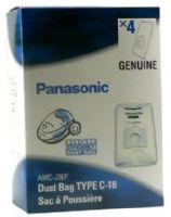 Panasonic AMC-J3EP Canister Replacement Bag type C-18 4/U for MC-CG885; Non-reusable throw-away dust bag; Special tab construction locks in the dirt for easy disposal; 2 ply construction micron filtration, filters 99% efficiency; 4 replacement bags per package; 10" x 6" x 1" Dimensions (AMCJ3EP AMC J3EP) 
