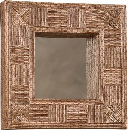 Linon AMIT-MIR807SQ Mosaic Cocostick Square Mirror; Handcrafted from natural fibers, is a work of art; 4