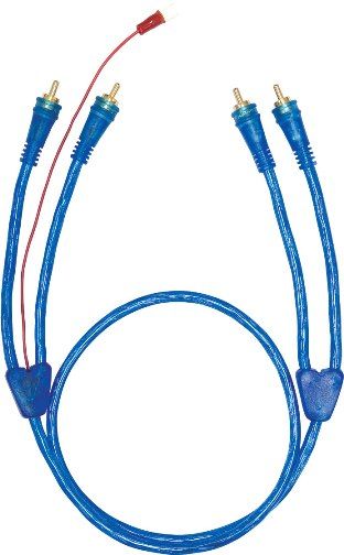 Audiopipe AML-3 Oxygen Free High Heat Resistant 3' Length RCA Cable for Amplifiers, 24 Kt. Gold-plated RCA Connectors, RCA Patch Cord with LED Status Indicator, Excellent Noise Rejection, Blue LED Head (AML3 AML 3 Audio Pipe)