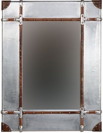Linon AMMMIR224X321 Small Aluminum Framed Wall Mirror; Full of rustic charm and character, is perfect for accenting any area of your home; 5