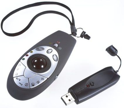 Targus AMP01US Remanufactured Wireless Multimedia Presenter, Trackball, Wireless Connectivity technology, RF Interface, Up to 49 ft Max operating distance, Laser pointer Features, 1 x USB - 4 pin USB Type A Interfaces, AAA type Battery Type, USB port Peripheral / interface devices (AMP-01US AMP 01US)