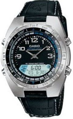 Casio AMW700B-1AV Gray Pathfinder Watch featuring a Cloth Band and Fishing Timer, 100 meter water resistant, LED light with afterglow, Dual time, Countdown timer (AMW700B   1AV        AMW700B1AV)