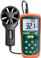 Extech AN100-NIST CFM/CMM Thermo-Anemometer with NIST Certificate; Simultaneous display of Air Flow or Air Velocity plus Ambient Temperature; Up to 8 easy to set Area dimensions (cm2) are stored in the meter’s internal memory for the next power on; Resolution of 0.01m/sec; 20 point average for Air Flow; Super large (9999 count) LCD Backlit Display; UPC: 793950451014 (EXTECHAN100NIST EXTECH AN100-NIST THERMO ANEMOMETER) 