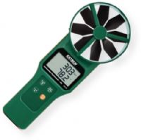 Extech AN310-NIST Large Vane CFM/CMM Anemometer/Psychrometer with NIST Certificate; 4 in. vane allows for more precise readings on larger size ducts; Measure Air Velocity and Air Flow; Measures Relative Humidity, Wet Bulb and Dew Point; Built-in thermistor for air temperature; Multipoint and timed average calculations; Min/Max, Data Hold, and Auto power off; UPC: 793950453339 (EXTECHAN310NIST EXTECH AN310-NIST ANEMOMETER PSYCHROMETER) 