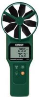 Extech AN320-NISTL Large Vane Anemometer/Psychrometer + C02 With Limited NIST; 4 in. vane allows for more precise readings on larger size ducts; Air Velocity, Air Flow, Relative Humidity, Wet Bulb and Dew Point, Carbon Dioxide (CO2); Built-in thermistor for air temperature; Multipoint and timed average calculations; Min/Max, Data Hold, and Auto power off; UPC: 793950453223 (EXTECHAN320NISTL EXTECH AN320-NISTL ANEMOMETER PSYCHROMETER) 