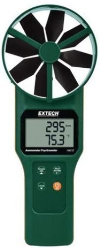 Extech AN320-NISTL Large Vane Anemometer/Psychrometer + C02 With Limited NIST; 4 in. vane allows for more precise readings on larger size ducts; Air Velocity, Air Flow, Relative Humidity, Wet Bulb and Dew Point, Carbon Dioxide (CO2); Built-in thermistor for air temperature; Multipoint and timed average calculations; Min/Max, Data Hold, and Auto power off; UPC: 793950453223 (EXTECHAN320NISTL EXTECH AN320-NISTL ANEMOMETER PSYCHROMETER)