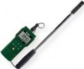 Extech AN340-NIST Mini Vane CFM/CMM Anemometer/Psychrometer Datalogger with NIST Certificate; Telescoping 0.7 in. diameter vane sensor extends from 1ft up to 3.3ft.; Measures Air Velocity, Air Flow, Air Temperature, Humidity, Dew Point and Wet Bulb; Manually store/recall up to 99 readings; Automatically datalog up to 12000 readings with 12/24 hour time and date stamp; UPC: 793950453247 (EXTECHAN340NIST EXTECH AN340-NIST ANEMOMETER PSYCHROMETER) 