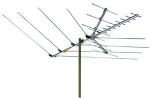 RCA ANT3020X 25-Element Universal Outdoor Antenna; Universal Outdoor VHF/UHF/FM Antenna; Boosts VHF, UHF, & FM signals; UHF 30 miles, VHF/FM 45 miles Range; 66