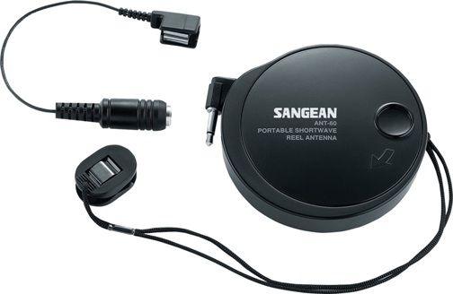 Sangean ANT-60 Portable Shortwave Antenna, Black For Indoor/Outdoor Application, Easy Hookup to Snap onto Telescoping Rod Antenna or Plug into Radio's External AM Antenna Jack Extends to 7 Meters (23 feet), Greatly Improve Reception Power of Portable Shortwave Receiver, Suitable for All Kinds of Shortwave Radios, UPC 729288003601 (ANT60 ANT 60) 