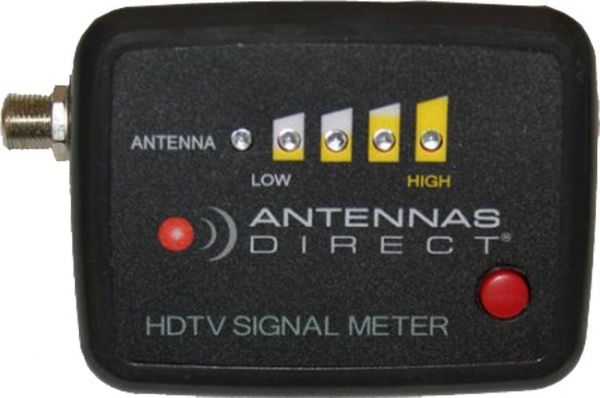 Antennas Direct SM200 Clearstream Television Antennas Signal Meter; Measures Antenna Performance; Detects Both UHF/VHF Frequency Bands; Compact, Lightweight And Easy To Use; Useful In Antenna Aiming; Simple, Cost Effective Design For DIY Installations; 4 Segment Indicator Shows Rough Combined UHF / VHF Signal Strength; Dimensions 7.2