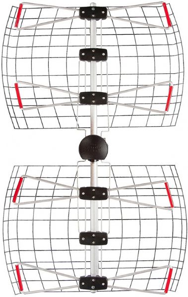 Antennas Direct DB4E  Ultra Long Range Indoor/Outdoor HDTV Antenna; Range: 65+ Miles; Strong Performance Across UHF DTV Spectrum; Great For Indoor, Outdoor And Attic Use; Peak Gain: 15.8dbi; Enjoy ABC, NBC, CBS, FOX And Other Local Networks; Receives Crystal Clear UHF HDTV Signals; Special Brackets Allow Element Panels To Array In Multiple Directions Targeting Broadcast; Diameter, 1.5