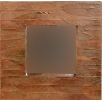 Linon AOTO-MIR019SQ Mahogany Leaf Square Mirror; Handcrafted from natural fibers, is a work of art; 4" Frame Width, Mirror Size 9"x9"; Measuring 16.5"x16.5" this piece is perfect hanging alone or in a group; Simple, versatile design easily complements a variety of décor colors and styles; UPC 753793804842 (AOTOMIR019SQ AOTO MIR019SQ AOTO-MIR019-SQ) 