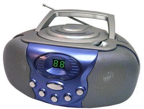 Classic AP195BL Portable CD Player with AM/FM Stereo Boombox, Blue (AP 195BL, AP-195BL, AP195B, AP195)