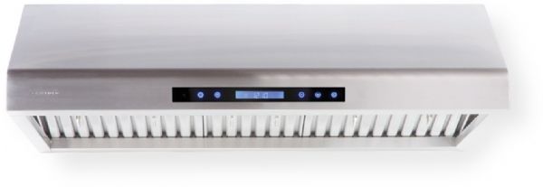 Cavaliere Euro AP238-PS61-36 Under Cabinet Range Hood, 4 Speeds, 385CFM/490CFM/615CFM/900CFM Airflow Max, Noise Level: Low Speed 46dB to Max Speed 69dB, 260W Dual Motors, Touch Sensitive with Electronic LCD Control Panel Keypad, 2 x 35W Halogen lights, 8