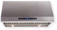Cavaliere AP238-PS83-36 Under Cabinet Range Hood, 4 Speeds with Timer Function, 1000 CFM Airflow Max, Noise Level: Low Speed 45dB to Max Speed 70dB, 360W Dual Motors, Touch Sensitive with Blue LED Lighting Keypad, 2 x 35W Halogen lights, 8" round duct vent, Dishwasher Safe Stainless Steel Baffle Filters, UPC 816606012060 (AP238PS8336 AP238PS83-36 AP238-PS8336 AP238-PS83) 