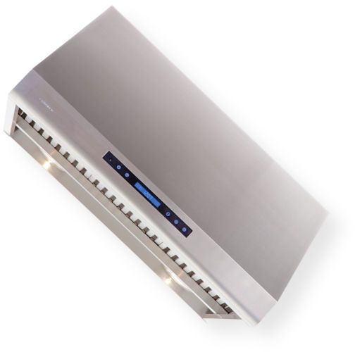 Cavaliere AP238-PS83-42 Under Cabinet Range Hood, 4 Speeds with Timer Function, 1000 CFM Airflow Max, Noise Level: Low Speed 45dB to Max Speed 70dB, 360W Dual Motors, Touch Sensitive with Blue LED Lighting Keypad, 2 x 35W Halogen lights, 8