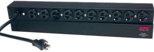 APC American Power Conversion AP9562 Basic Rack PDU, Black, Nominal Output Voltage 120V, Maximum Total Current Draw per Phase 15A, 10 NEMA 5-15R Output Connections, Cord Length 12 feet (3.66 meters), Input Frequency 50/60 Hz, Regulatory Derated Input Current (North America) 12A, Maximum Input Current per phase 15A, Load Capacity 1800 VA, UPC 731304203865 (AP-9562 AP 9562)