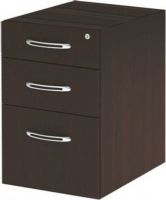 Mayline APBF20-MOC Aberdeen Pencil/Box/File Suspended Credenza Pedestal Cabinet, 3 Drawer Quantity, 36 lbs Capacity - Drawer, 46 Capacity - Weight, 12" W x 15.81" D x 9.19" H Drawer Dimensions, 14" W x 18.75" D x 25.75" H Inside Dimensions, Letter and Legal Folder and Paper Size, Curved metal pulls with brushed nickel finish, Unfinished top must be attached underneath a surface, UPC 760771879266, Mocha Finish (APBF20-MOC APBF20 MOC APBF20MOC APBF20 APBF-20 APBF 20) 