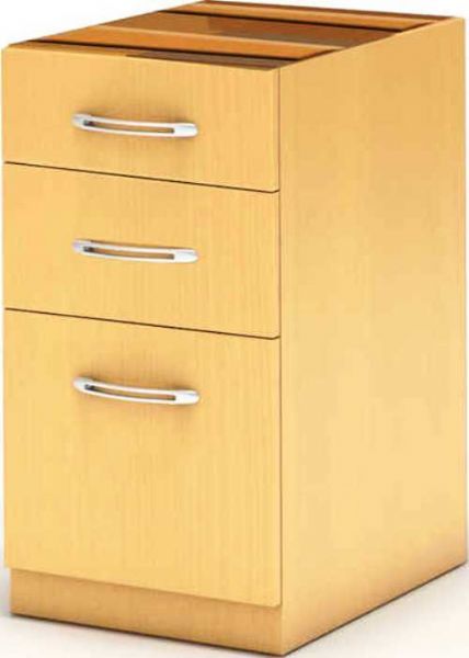 Mayline APBF26-MPL Aberdeen Series Desk Pedestal, Pencil/Box/File, 3 Drawer Quantity, Key Lockable, 50 Lbs Capacity - Drawer, 60 Lbs Capacity - Overall, 14