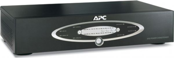 APC H10BLK Twelve-Outlet H-Type Rack-Mountable Power Conditioner with Coaxial Protection, Black Color; 1000VA Power Capacity; Automatic Voltage Regulation (AVR); Building Wiring Fault Indicator; IEEE let-through ratings and regulatory agency compliance; Lightning and Surge Protection; Noise Filtering; Overload Indicator; Phone Line Splitter; Protection Working Indicator; Right Angle Plug; Status Indicator LED's; UPC 731304236542 (APCH10BLK APC-H10BLK APCH10-BLK)