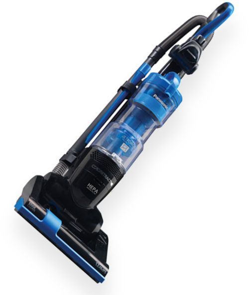 Panasonic APPA425 JetForce Technology Bagless Upright Vacuum Cleaner; Black / Green Color; 12-Amp; On Body On/Off Switch Location; Soft Wheels; Crevice Tool, Dusting Brush; Automatic Carpet Height Adjustment; 24 Feet Cord Length; Cord Reel; Dirt Cup; Dirt Sensor; Plastic Agitator; UPC 885170066984 (APPA425 AP-PA425)