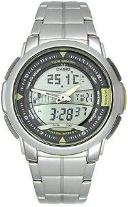 Casio AQF100WD-9BV Tide Graph Casual Sports Watch with Thermometer, 100 meter water resistant, Auto electro-luminescent backlight with afterglow, World time (AQF100WD9BV    AQF100WD   9BV )