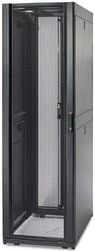 APC American Power Conversion AR3100SP1 NetShelter SX 42U 600mm Wide x 1070mm Deep Enclosure, Black, 42U height to easily roll through doorways, Perforated front and rear doors provide ample ventilation for servers and networking equipment, Front door can be moved to the opposite side or interchanged with rear doors, Half-height side panels, UPC 731304242505 (AR-3100SP1 AR 3100SP1 AR3100-SP1 AR3100 SP1)