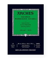 Arches 1795093 Cold Press 10" x 14" 140 lb/300g  Watercolor Pad, 12 Sheets, Natural White; Professional grade 10" x 14" watercolor pad of the highest quality; 100% cotton, cylinder mould made with natural gelatin sizing; Acid free and buffered; Contains an anti-microbial agent to help resist mildew; 140 lb/300g, 12 sheets; Cold press, natural white; Formerly item #C400014955; Shipping Weight 1.00 lb; EAN 3148950012951 (ARCHES1795093 ARCHES-1795093 ARCHES/1795093  WATERCOLOR PAINTING) 