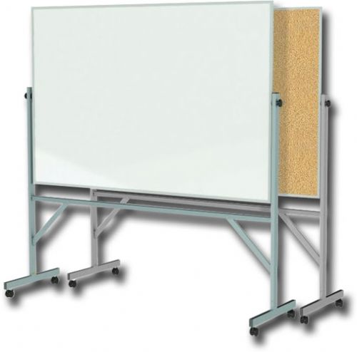 Gent ARMK46 Aluminum Frame Reversible Double-Sided Whiteboard/Corkboard 4' x 6'; Constructed for strength and durability making these versatile tools; The reversing mechanism is specifically designed to make flipping to the other side a snap; Strong steel lock clamps adjust to secure the board to the preferred position; UPC 014935158026 (GENTARMK46 GENT ARMK46 ARMK 46 GENT-ARMK46 ARMK-46)