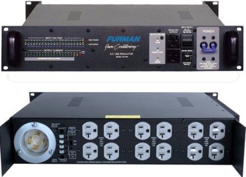 Furman Sound AR-PRO AC Line Voltage Regulator, Delivers 120 VAC +/-4% anywhere within capture ranges of 88 to 142 and 170 to 264 volts AC, 50/60 Hz, Extends usable range for most equipment to 80 to 267 VAC, Input voltmeter bar-graph with 21 LED's, Output ammeter bar-graph with 21 LED's, Output Monitor indicates low, normal, or high output voltage (ARPRO AR PRO)