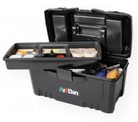 Artbin 6918AB Twin Top; Artbin professional quality construction; Comfortable handle and lockable for extra security; Lift-out tray and two additional compartments in the lid keep supplies organized; Large main compartment for bulkier items; Color: Black; Overall size: 17"l x 8.5"w x 8.5"h; Shipping Weight 3.1 lb; Shipping Dimensions 17.00 x 8.5 x 8.5 in; UPC 071617006778 (ARTBIN6918AB ARTBIN-6918AB STORAGE) 