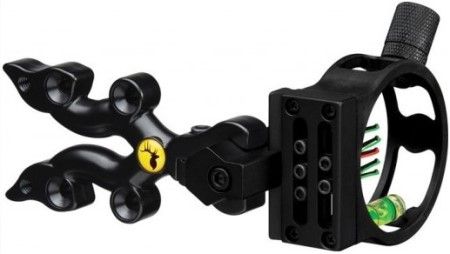 Trophy Ridge AS105 Punisher 5 Bow Sight, Field-Replaceable Pins, Reversible Sight Mount, Designed for use with left or right hand bows, Sight Light Included, Aluminum Bracketry, Composite Pin Guard, .029 Fiber Optic Pins, Contrast Glo Ring, UPC 754806125831 (AS-105 AS 105)