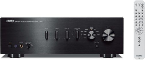 Yamaha A-S501BLK Integrated Amplifier, Black, 85 W x 2-ch (20 Hz - 20 kHz) Minimum RMS Output Power, Frequency Response 10 Hz -100 kHz +/- 1.0 dB, Total Harmonic Distortion (CD to Sp Out, 20 Hz-20 kHz) 0.019% (50 W / 8 ohms), Signal-to-Noise Ratio (CD) 99 dB (input shorted, 200 mV), Digital audio inputs for TV and Blu-ray Disc player, UPC 027108948744 (AS501BLK AS501-BLK AS501BL A-S501)