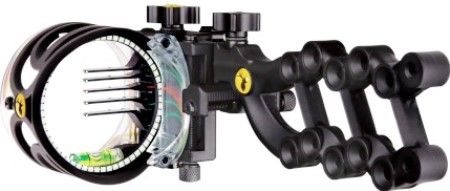Trophy Ridge AS805 Ridge React 5 Pin Bow Sight, Black, Right Hand, Ballistix CoPolymer System, Reversible Sight Mount, Designed for use with left or right hand bows and high or low anchor points, Multiple mounting holes for more versatility, 100% Tool-less micro-adjustment, Rheostat light, .019 Fiber optic pins, Sight level, UPC 754806135557 (AS-805 AS 805)