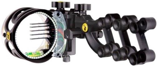 Trophy Ridge AS805L Ridge React 5 Pin Bow Sight, Black, Left Hand, Ballistix CoPolymer System, Reversible Sight Mount, Designed for use with left or right hand bows and high or low anchor points, Multiple mounting holes for more versatility, 100% Tool-less micro-adjustment, Rheostat light, .019 Fiber optic pins, Sight level, UPC 754806138268 (AS-805L AS 805L AS805)