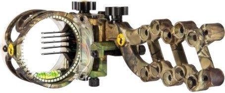 Trophy Ridge AS815L Ridge React 5 Pin Bow Sight, Camo, Left Hand, Ballistix CoPolymer System, Reversible Sight Mount, Designed for use with left or right hand bows and high or low anchor points, Multiple mounting holes for more versatility, 100% Tool-less micro-adjustment, Rheostat light, .019 Fiber optic pins, Sight level, UPC 754806138251 (AS-815L AS 815L AS815)
