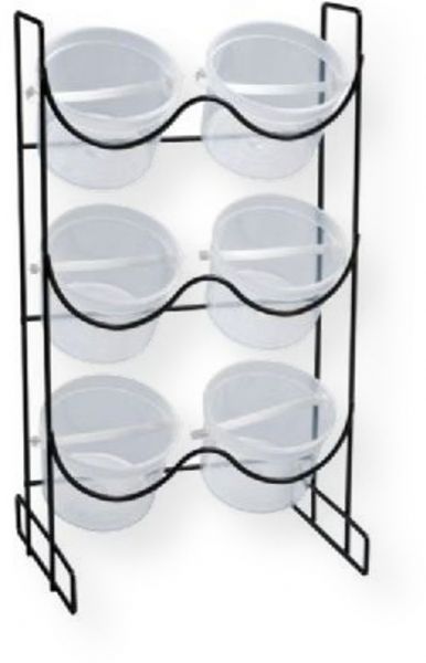 Alvin ASD100 Wire Bucket Rack; Wire rack comes with six 50 oz buckets; Shipping Dimensions 15