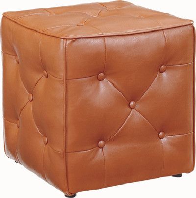 Ashley 4740313 Jive Series Accent Ottoman, Orange Color; Comfort and versatility; Dice-shaped; Tufted with five buttons on five sides; Upholstered in cotton, polyester and polyurethane over a durable frame; Dimensions 17.75